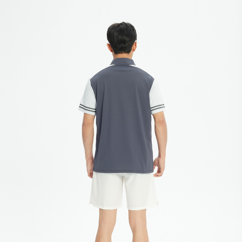 Hombres y mujeres deportes media cremallera ropa de secado rápido negocio casual stand collar Polo manga corta tenis Golf fitness correr ropa