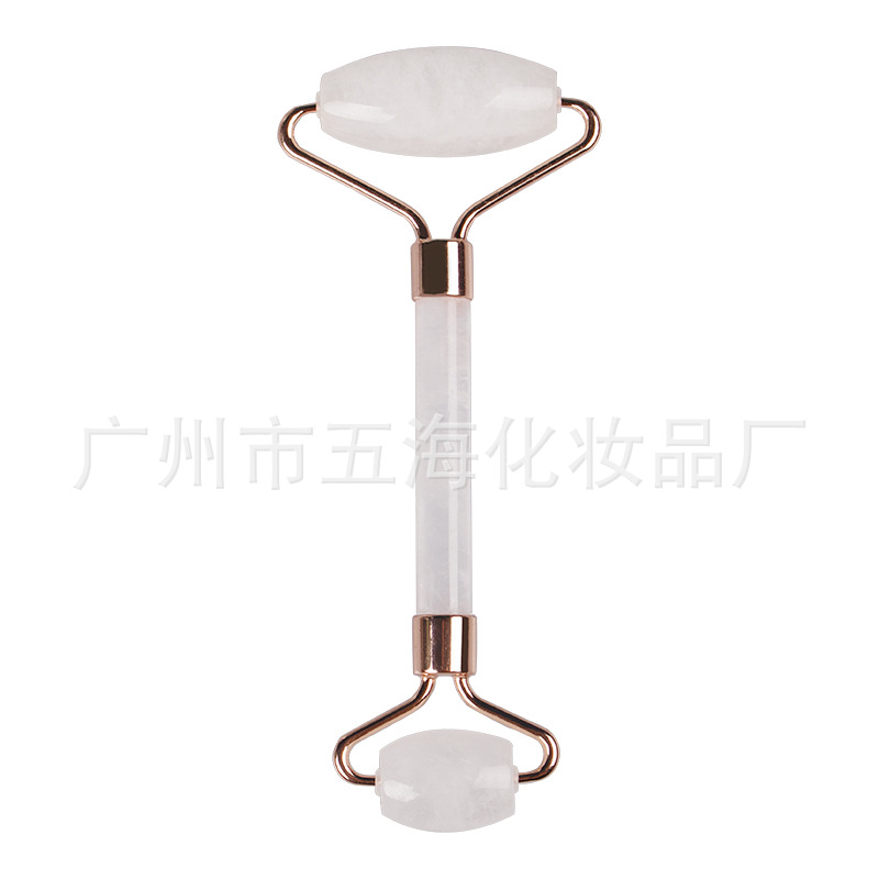 Venta directa de fábrica polvo de cristal en forma de corazón raspado Xiuyu Jade rodillo masajeador facial masaje de belleza en stock al por mayor