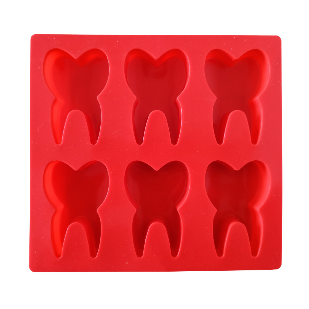 6 dientes 61 molde de silicona pastel helado pudín molde de postre jabón utensilios de cocción
