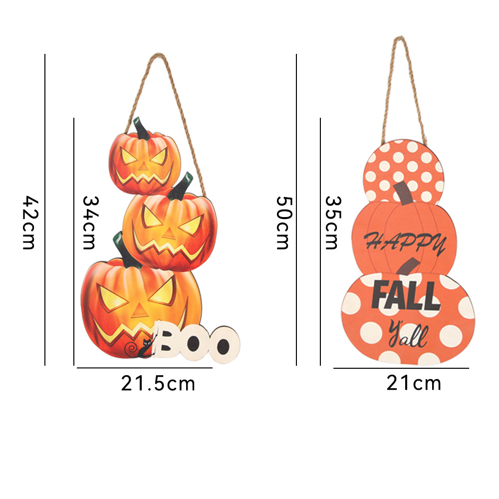 Nuevo cartel de puerta de madera para Halloween 2026, decoración colgante de calabaza fantasma para fiestas y festivales de fantasmas image 4