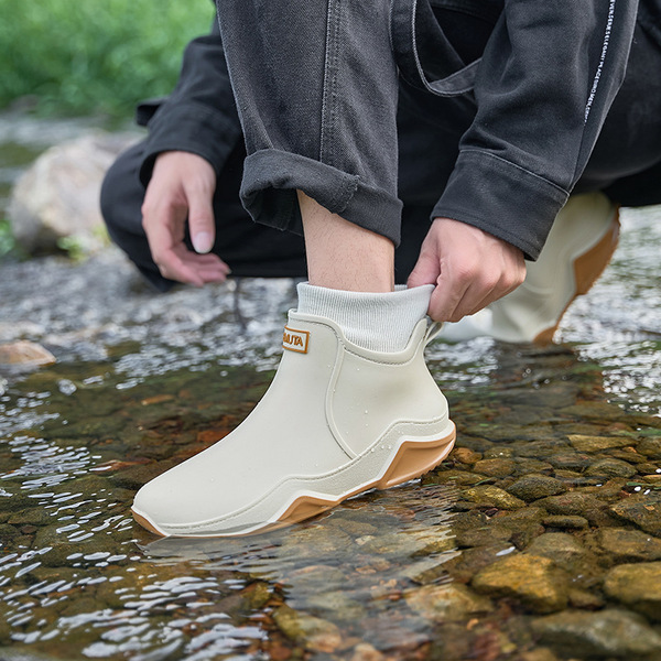 Cross-border winter fixed velvet rain boots for men