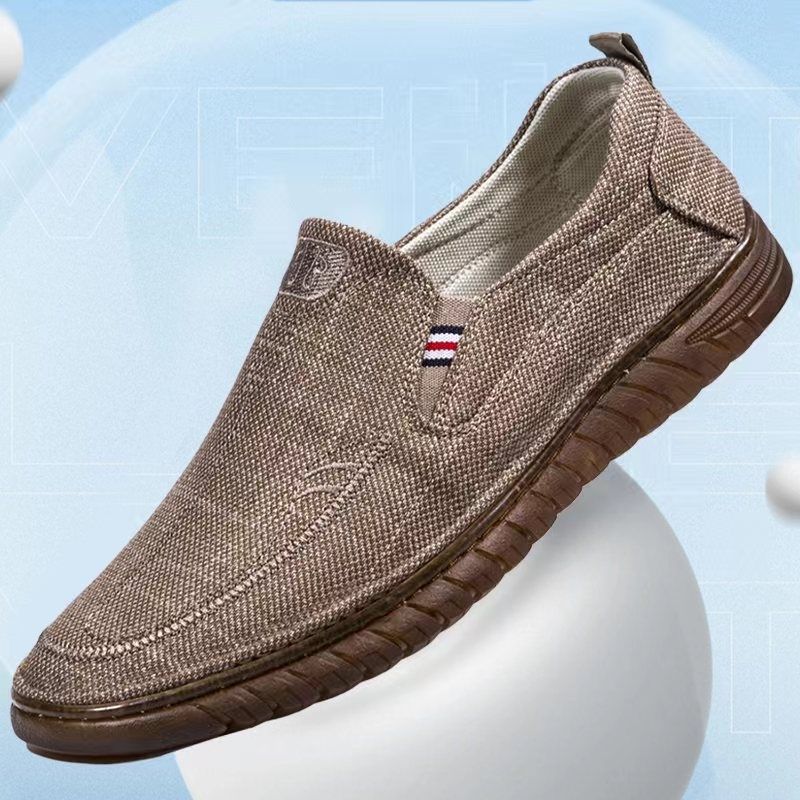 Primavera y otoño suela de tendón de res zapatos de tela viejos de Beijing zapatos de conducción zapatos de lino transpirables de un pie zapatos casuales resistentes al desgaste zapatos de hombre