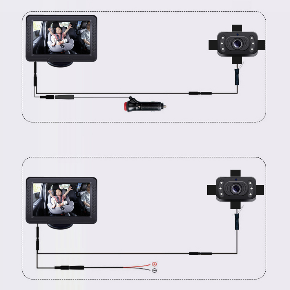 (2개) ZY-MB505 디스플레이 5 인치 자동차 카메라 운전 뒷모습 승객 고화질 사각 지대 이미지 화면 보기