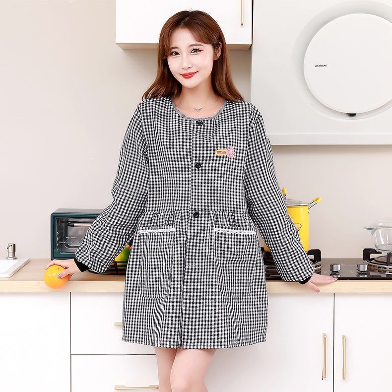 Estilo coreano de moda de doble capa anti-fouling delantal a prueba de aceite cocina cintura princesa mono hogar ropa de trabajo de las mujeres entrega