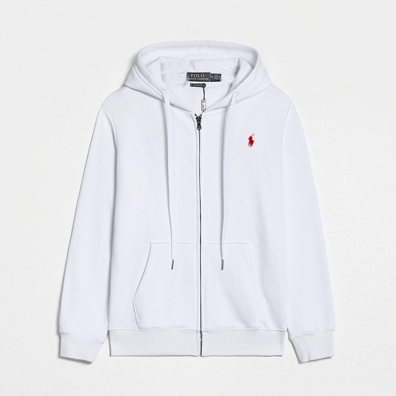 With zipper, white