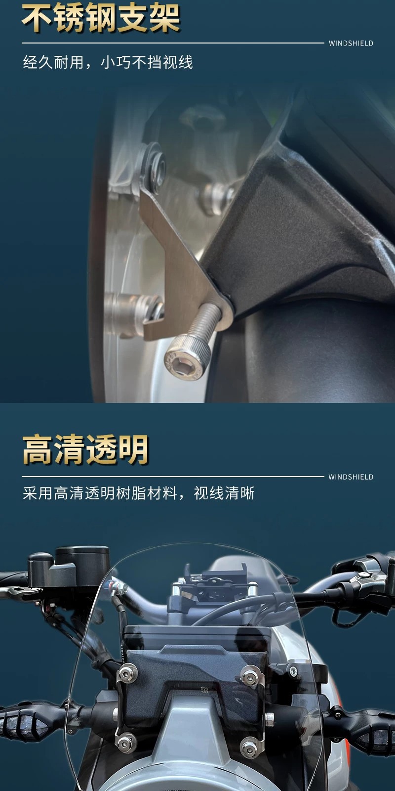 Suitable for modification of the Zongsheng GK350: windshield, front small windscreen, headlight color change protective film, and driving light film