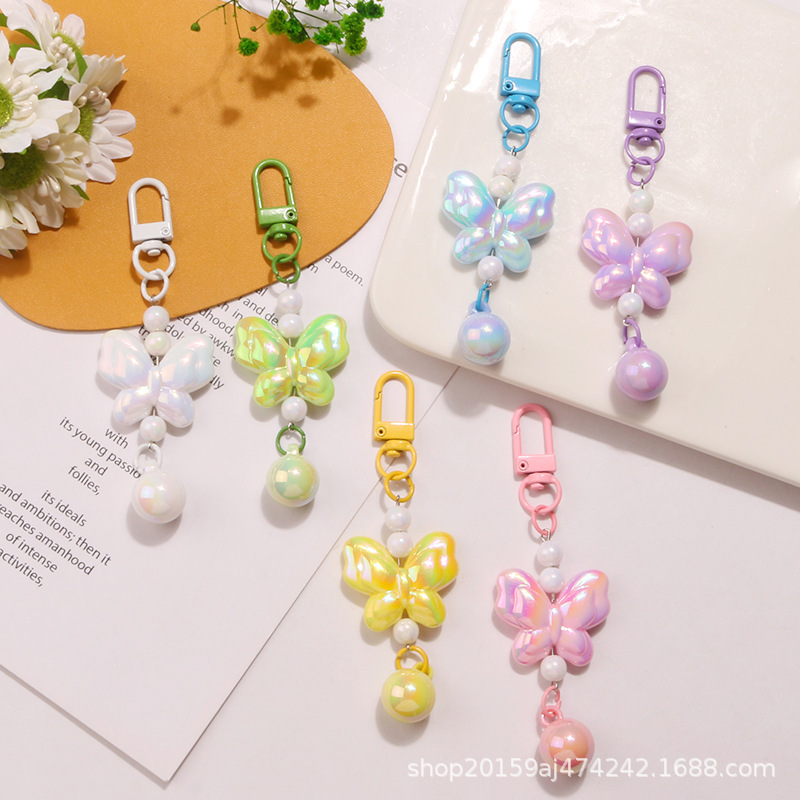 New Gradient Plated Acrylic Butterfly Keychain Pendant Colorful Paint Door Hook Cute Headphone Cover Bag Decoration New Gradient Plated Acrylic Butterfly Keychain Pendant Colorful Paint Door Hook Cute Headphone Cover Bag Decoration