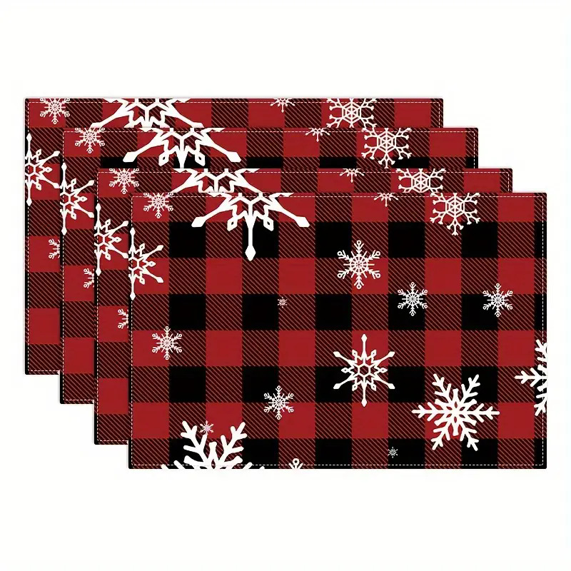 Transfronterizos lino almohadilla de mesa Aliexpress TEMU Amazon almohadilla de mesa cuadrada búfalo rojo almohadilla de Navidad Día de la Independencia