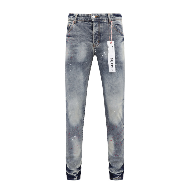 PURPLE BRAND JEANS美潮高街男士休闲破洞设计款修身显瘦牛仔长裤|undefined