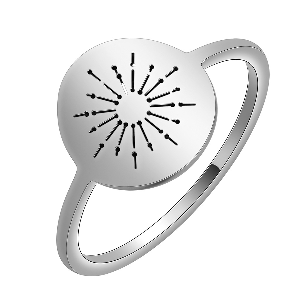 Fashionable ring stainless steel solar-powered