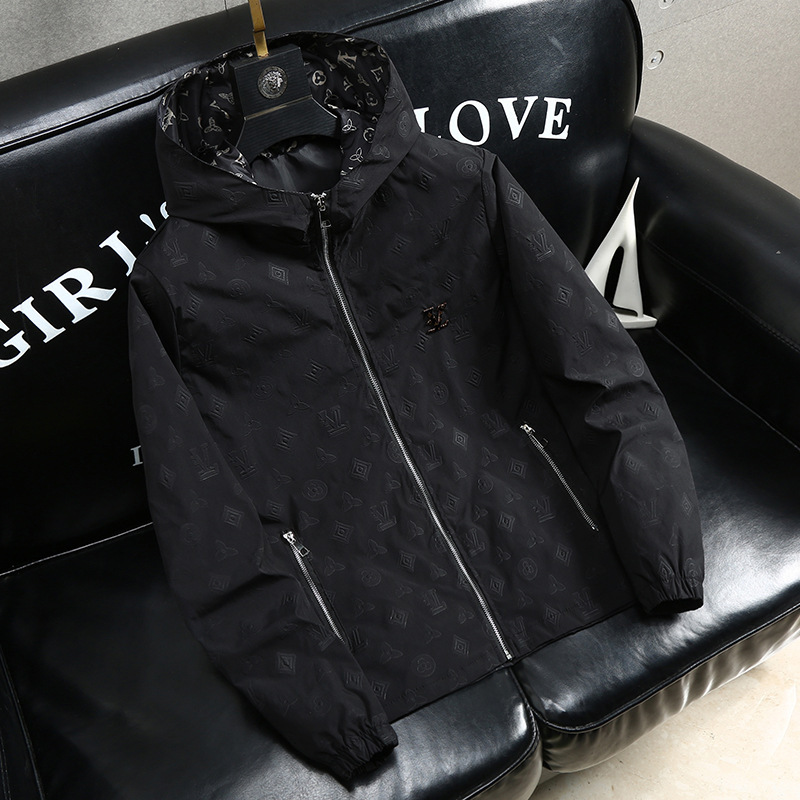European Station Light Luxury Men's Clothing Chubby Men's Spring Coat Men's Casual Men's Jacket Hooded Loose Large Version Top Trendy