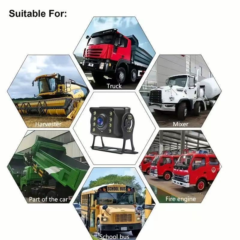 Truck Agricultural Vehicle Tricycle Reversing Image Rearview Camera Semi-Trailer 7inch Vehicle-Mounted Display 24V12V