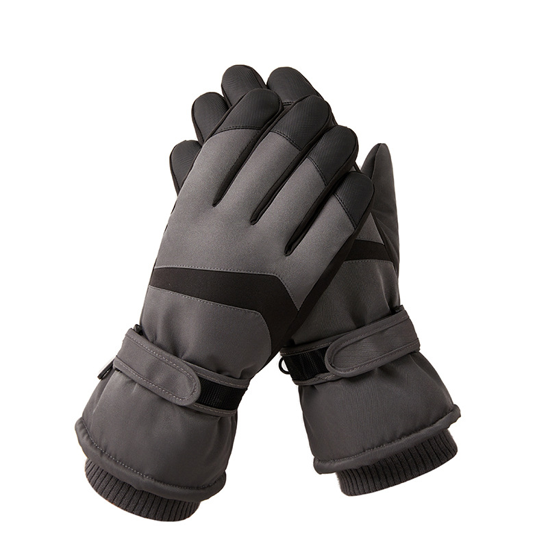 Men's and women's ski gloves winter outdoor riding electric bike with wool thickened anti-cold wind anti-water touch screen protective warm gloves_voghion.com