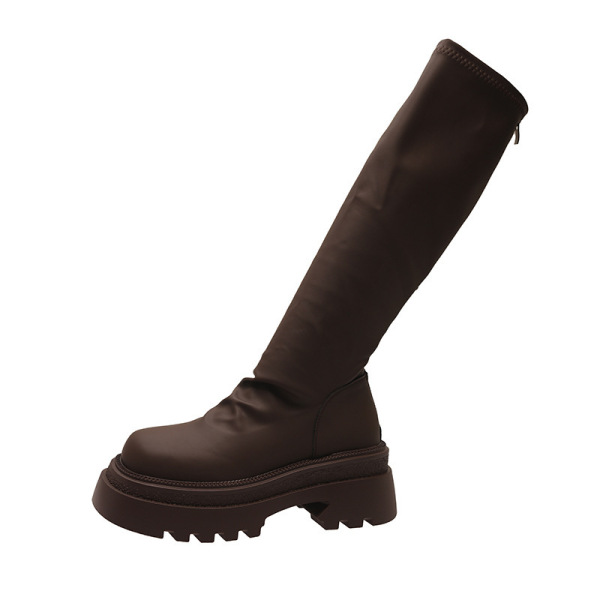 Summer black high boots platform