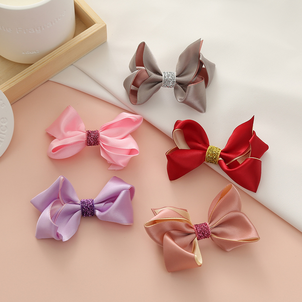 定制双层泡泡花蝴蝶结发夹发圈蝴蝶结鞋帽装饰布艺蝴蝶结加工定做