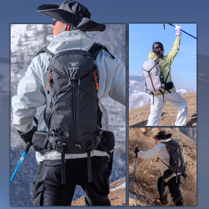 New cross-border outdoor large-capacity mountaineering backpack, ultra-lightweight, water-repellent, portable, casual, unisex.