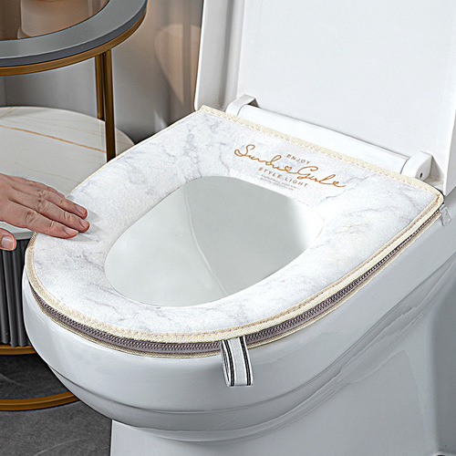 Toilet seat cushion, four-season universal household toilet cover, summer toilet cushion ring pad, waterproof zipper helper