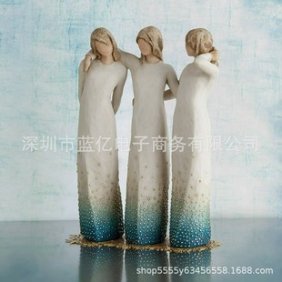 By my side, carved hand-painted figures in stock