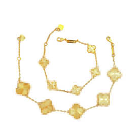 越南沙金四叶草手链女金幸运草手环南非锡金镀金网红同款五花手链