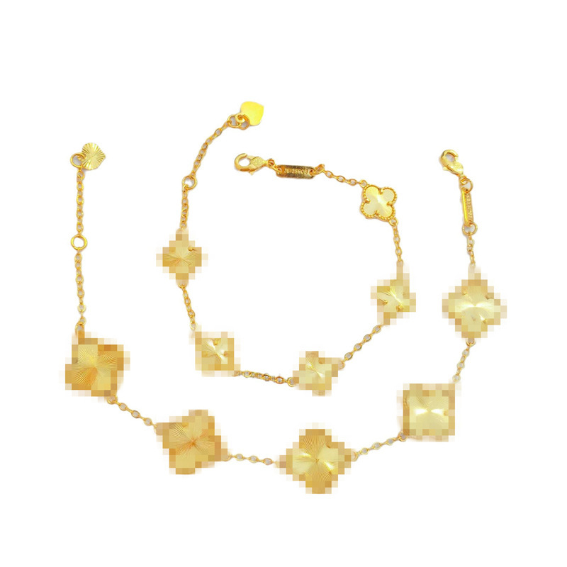 Vietnam gold clover bracelet female gold lucky grass bracelet South Africa tin gold gold plated Internet celebrity same style five flower bracelet