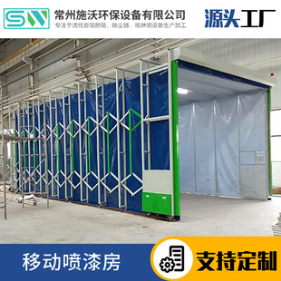 Mobile Retractable Room Folding Double-Track Electric Retractable Room Dust-Free Industrial Polishing Spray Paint Room Furniture Polishing Room