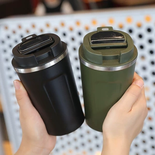 简约双层真空测温保暖智能咖啡杯户外防摔便携保温杯304不锈钢杯