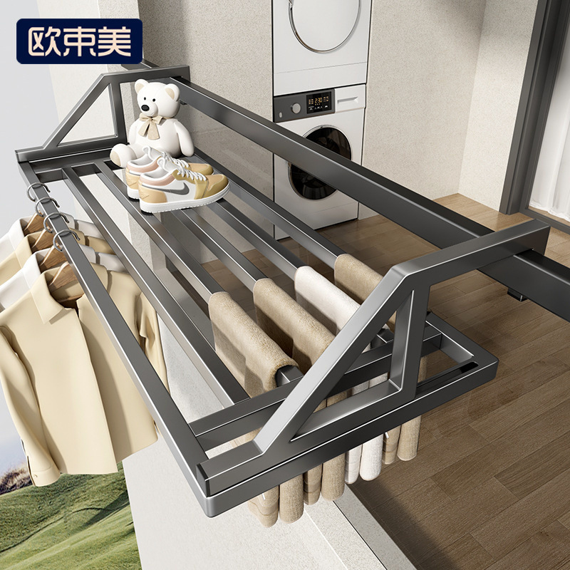 Balcony Drying Rack Household Window Railing Shoe Rack Artifact Hanging Outdoor Retractable Socks Storage Rack