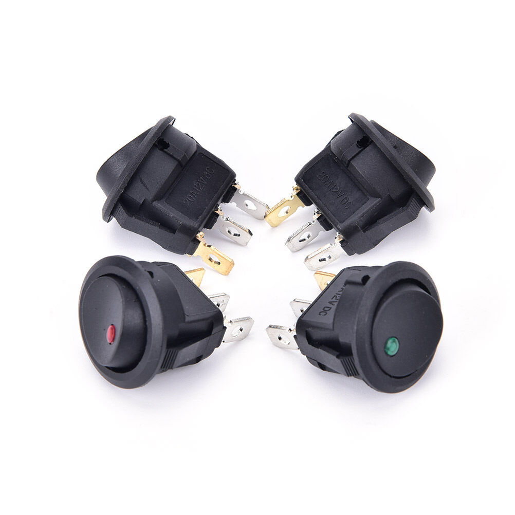 Rocker Switch Toggle LED Light 12V Car Boat Round On/Off SPST 20 AMP Switch E - Foto 4