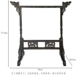 厂家批发塑料树脂笔挂仿鸡翅木龙头12针简约毛笔笔架摆件文房四宝