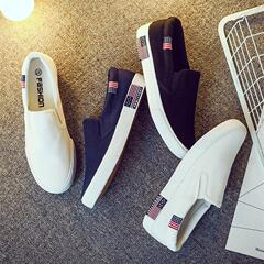 情侶款夏季軟底一腳蹬女鞋休閒懶人鞋學生老北京布鞋透氣大碼板鞋