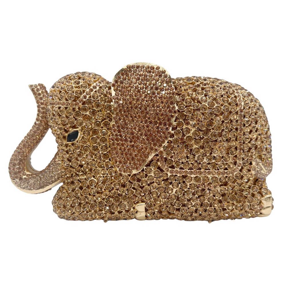 Bolsa de cristal de elefante transfronteriza hueco bolsa de banquete de diamantes bolsa de diamantes de mano europea y americana bolsa de diamantes de mujer