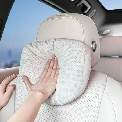 Headrest – Suitable for Tesla Headrests - punched-maybach-sheepskin-suedebreast-friendly-memory-foam-linerykk-zipper-headrest-1-ideal-white