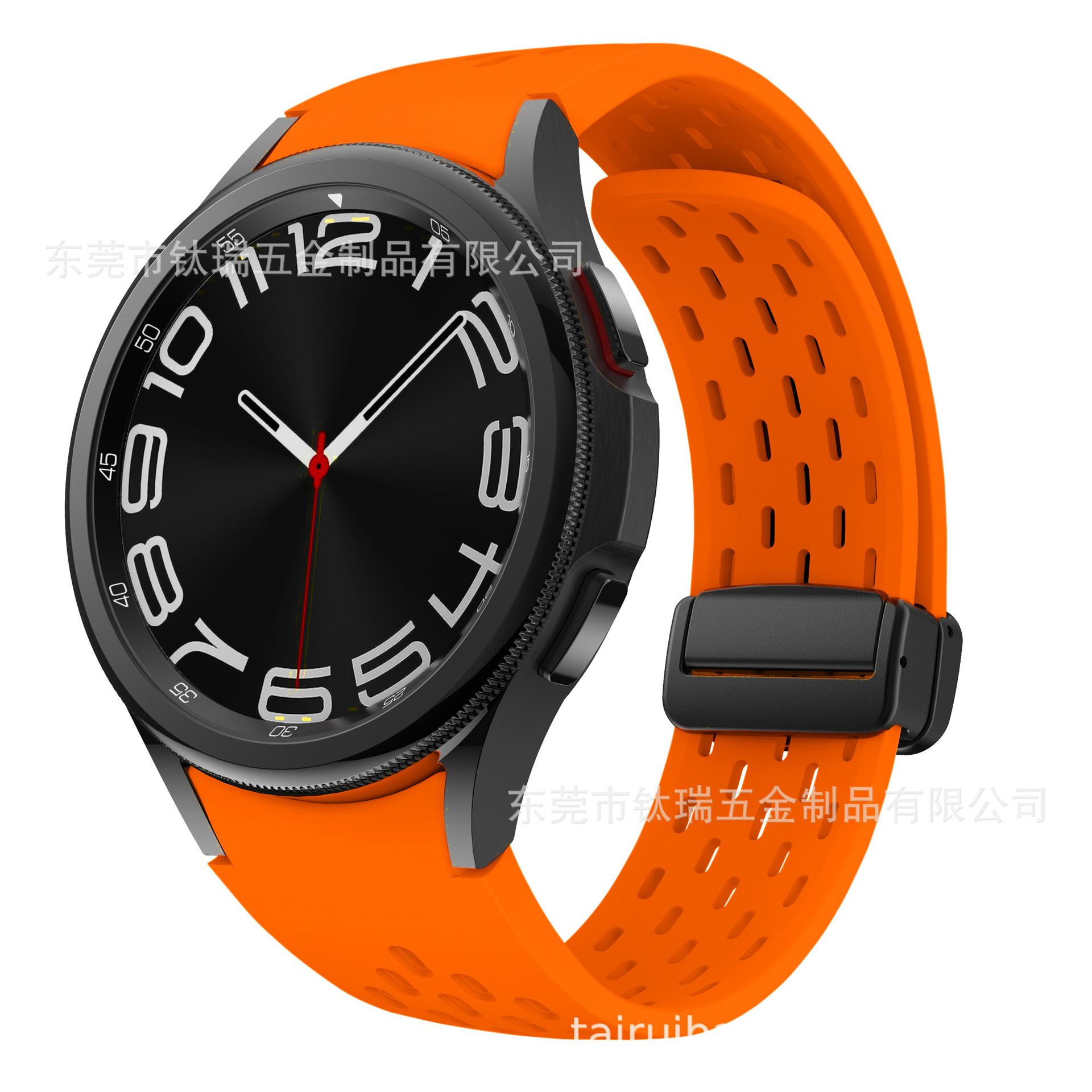 Adecuado para Samsung Galaxy watch6 correa de silicona malla transpirable watch6/5 magnética plegable hebilla Correa