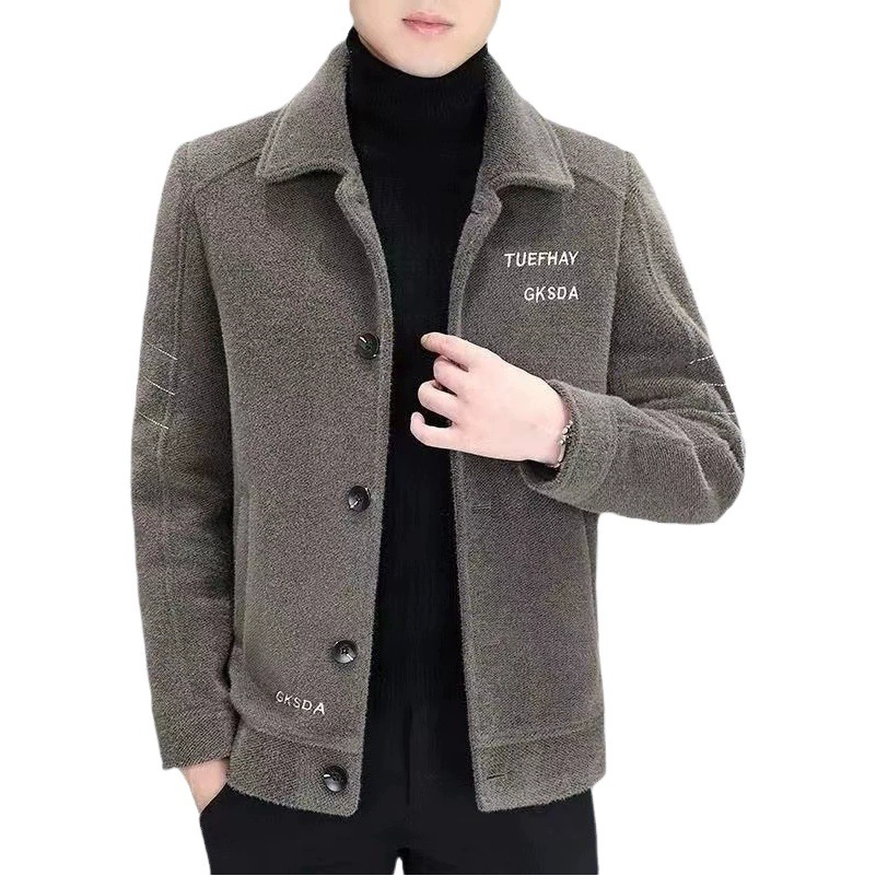 Новое мужское шерстяное пальто короткое осеннее и зимнее шерстяное пальто мужское утолщение куртка топ высокого класса повседневная ветровка