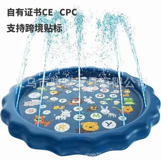 Alfombra de agua con rociador de delfines, juguetes acuáticos para niños, piscina de agua para exteriores de verano, juego de jardín, alfombra con fuente, alfombra con rociador, playa