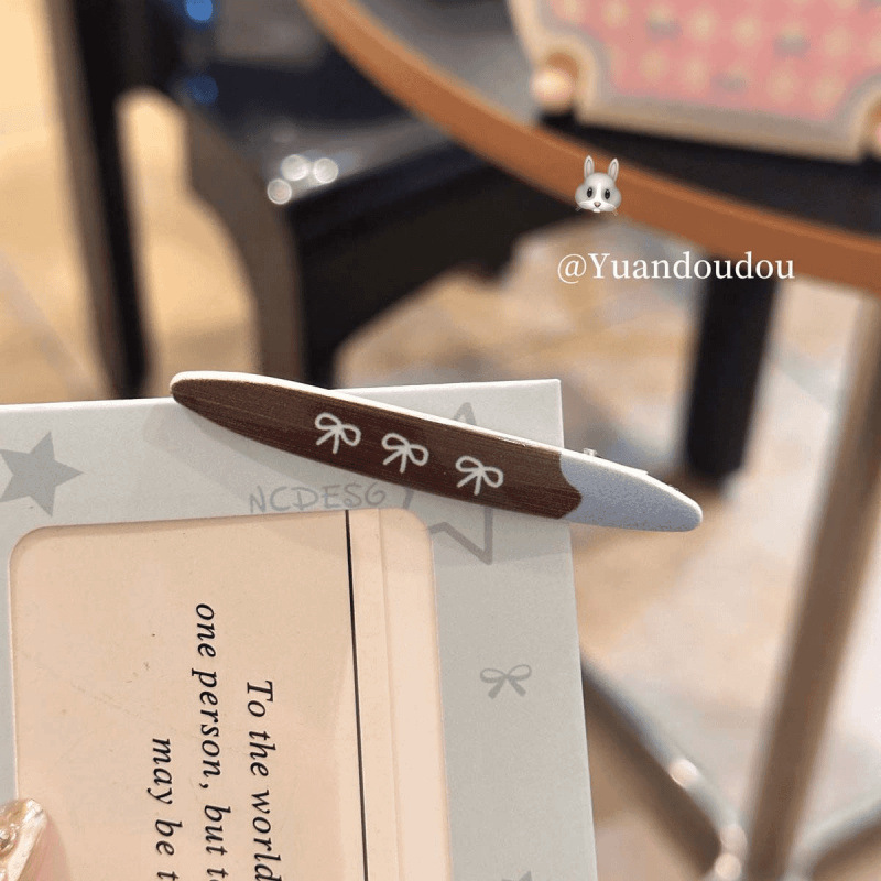 甜美少女猫咪蓝咖色调条纹发卡时尚少女侧边刘海夹头饰百搭|undefined