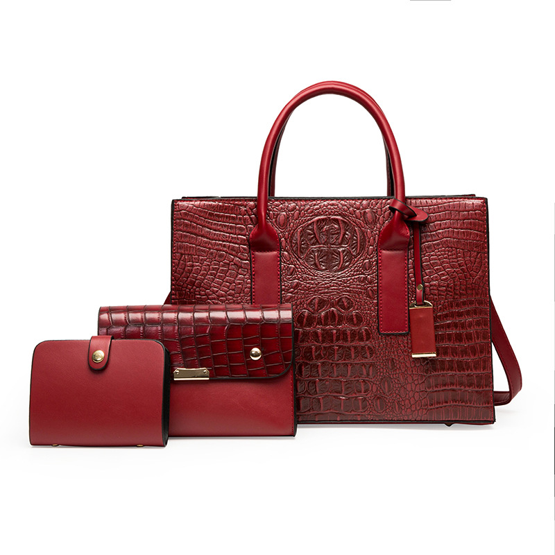 Women's 2023 Autumn/Winter New Crocodile Pattern Handheld Large Capacity One Shoulder Diagonal Straddle Bag_voghion.com