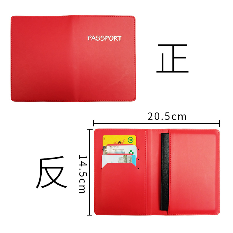 PU leather travel business gifts can be added with LOGO Passport cover Passport holder protective cover Luggage tag set