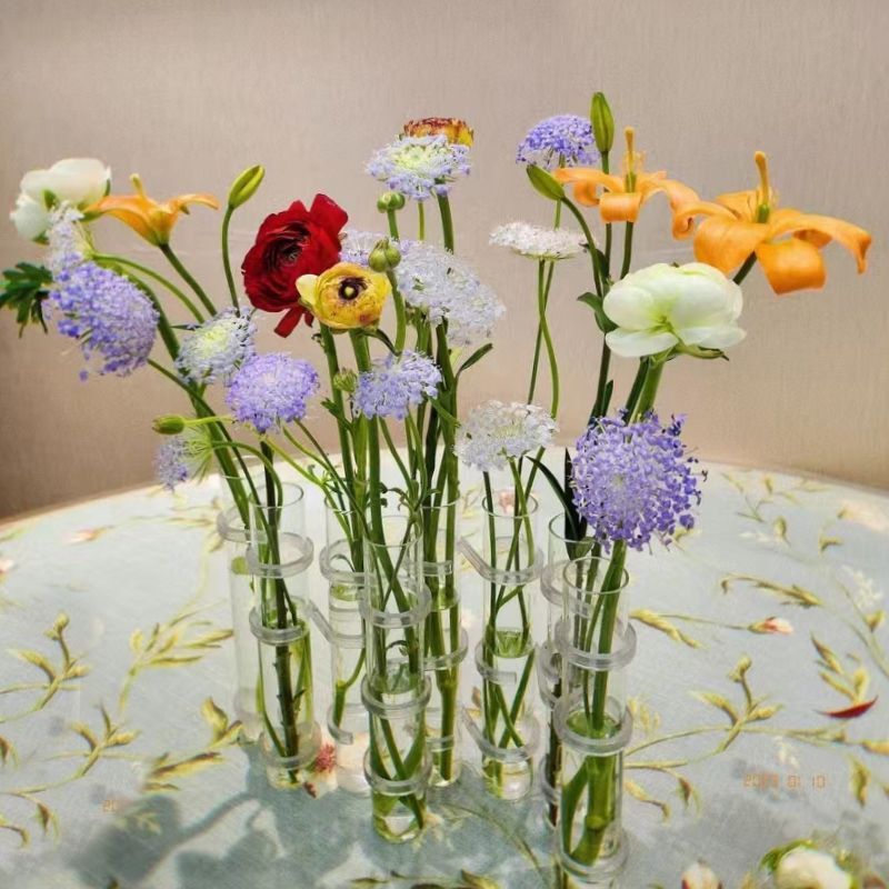 試験管花瓶風高価値ガラスネット有名人の装飾品花水耕栽培花器組み合わせ花瓶装飾|undefined