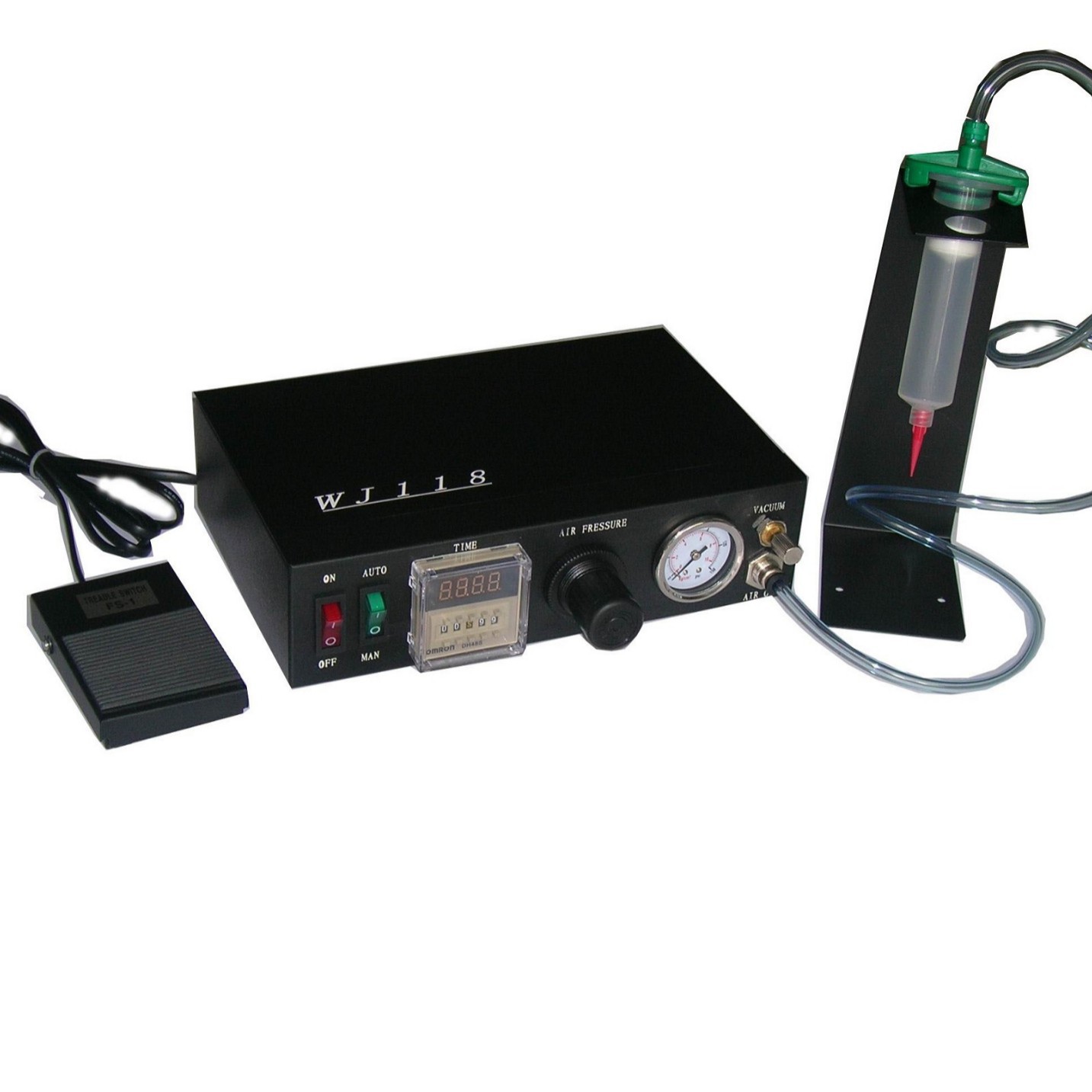 精密自动定时定量点胶机WJ118防紫外线光UV胶点胶机 可配黑色胶筒