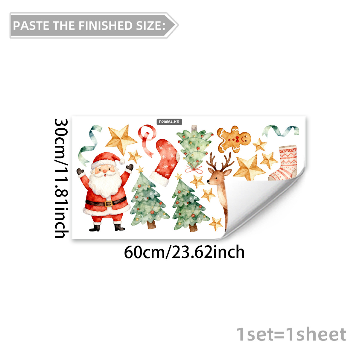 wall Sticker /wall Decal /wall Mural New Santa Claus, Kitten, Bear Christmas Decoration Window Home Decor, Electrostatic Stickers For Windows And Glas_voghion.com