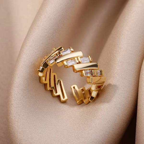 retro geometric small design universal adjustable ring stainless…