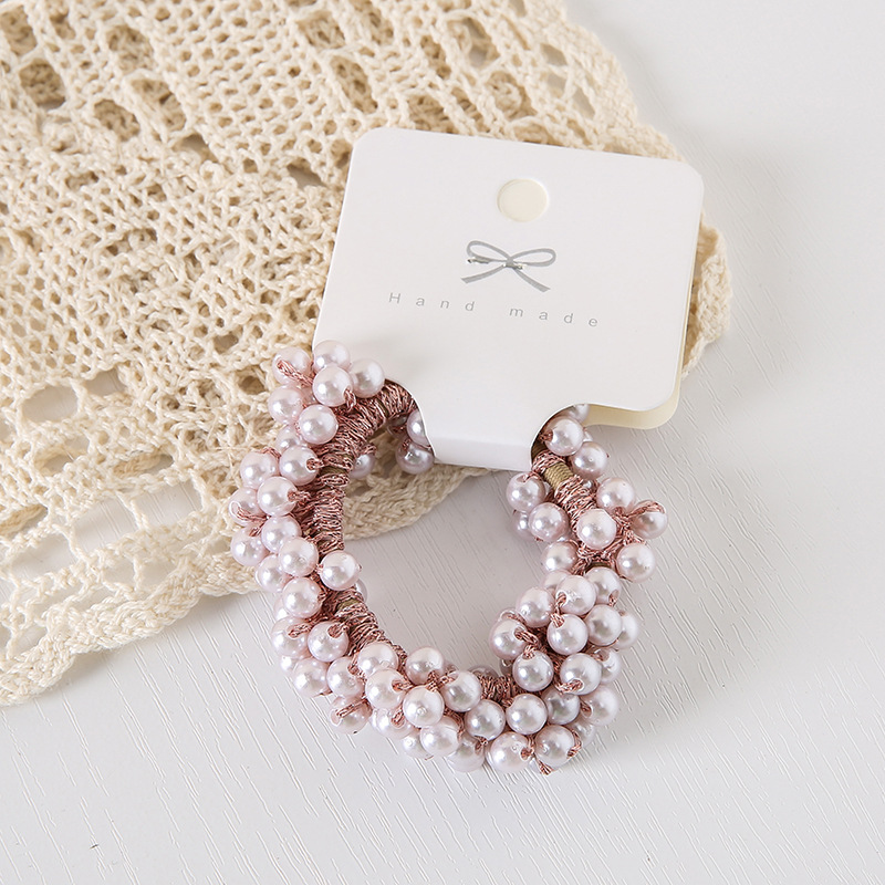 Fashion Solid Color Imitation Pearl Beaded Hair Tie 1 Piece display picture 4