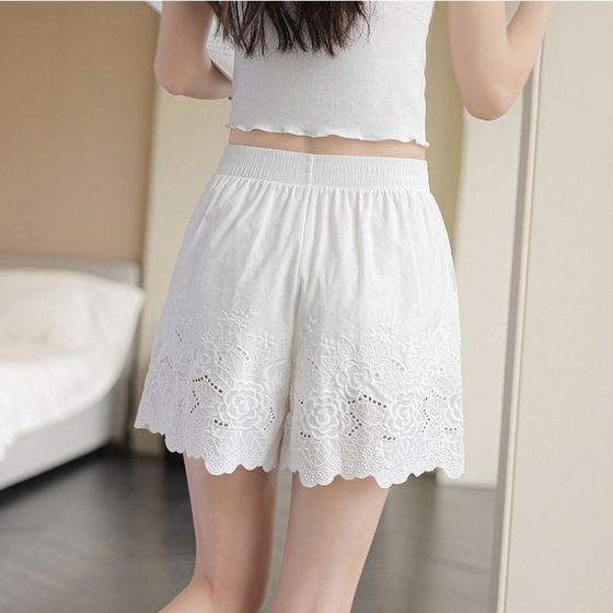 Leggings Women's Summer Hollow Out-Wearing Shorts Safety Pants Sweet All-Match Beach Pants Pajama Pants