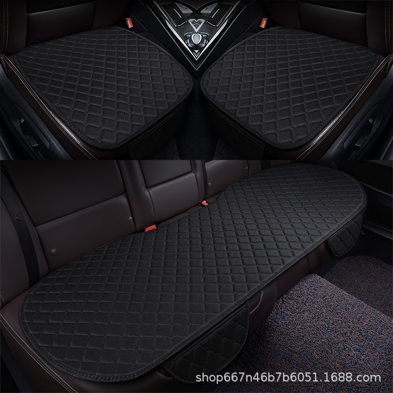 Cojín de asiento de automóvil lino cojín de asiento de automóvil lino cubierta de asiento de automóvil tres piezas cojín de asiento cojín de automóvil exportación ventas calientes