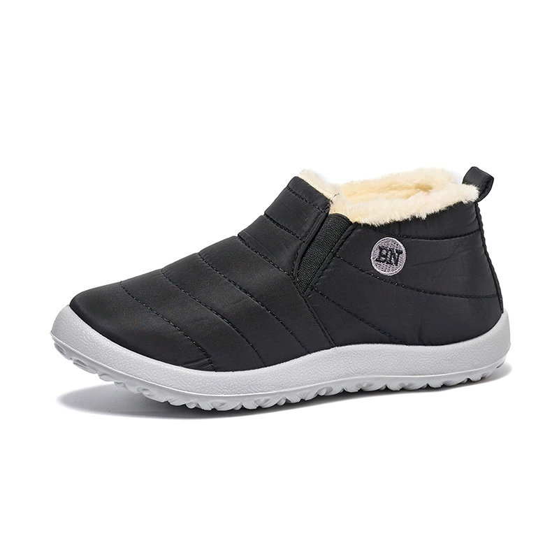 Fleece winter boots, plush‑lined ankle boots, soft sole, plus sizes 35–47