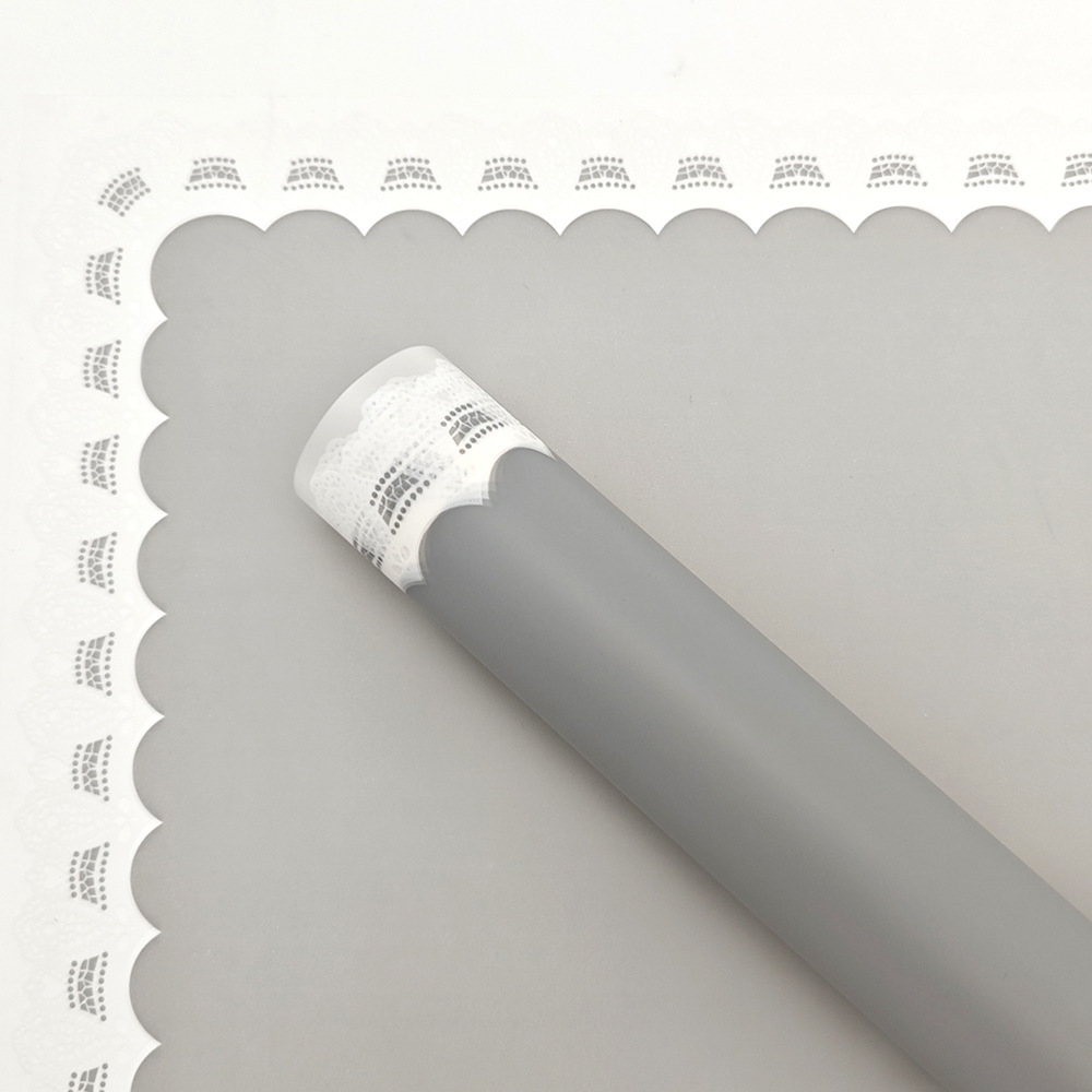 레이스 테두리 한국 번들 종이 [실버 그레이]; 20 장/팩