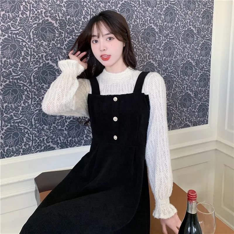 大码女胖mm2025春秋新款甜美遮肉显瘦大码长袖假两件连衣裙|undefined