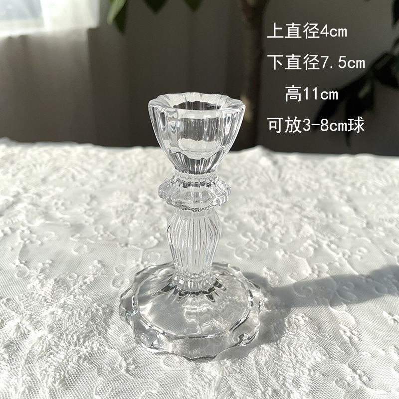 Base de bola de cristal francesa lujosa retro retro base esférica candelabros de cristal bola de cristal joyas para el hogar image 17