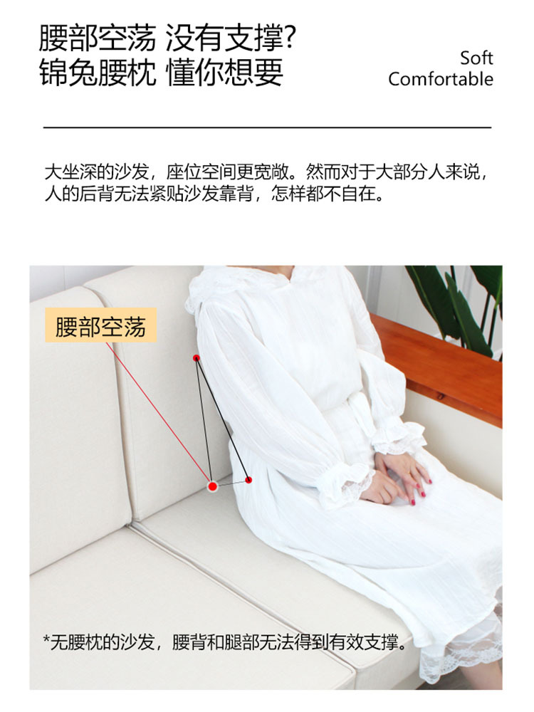 86m0 Sofa waist pillow living room cushion office chair back pillow pillow pillow pills Sponge pillow bedside bedside cushion 4